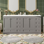 Shaker Free Standing Bathroom Vanity Cabinet & Sink, Soft Close Drawers, Soft Close Doors