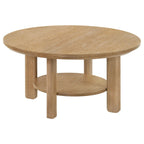 Ottowa 3-piece Round Wood Coffee Table Set Light Oak