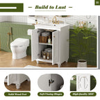 Bathroom Vanity With Ornate Elliptical Motif, Soft Close Hinges