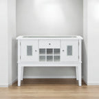 Elizaveta - Server - Faux Crystal Diamonds & White High Gloss