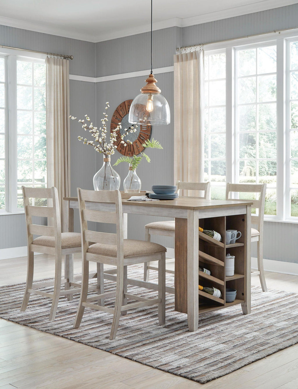 Skempton - Rectangular Counter Table With Storage - White