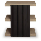 Rylandyn - Rectangular End Table - Black / Light Brown