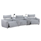 Fullar - RAF Modular Power Motion Recliner - Light Gary Chenille