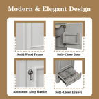 Bathroom Vanity With Sink, Soft Close Door, Adjustable U-Shaped Shelf