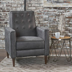 Macedonia - Button Tufted Fabric Recliner - Slate