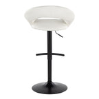 Posh - Contemporary Adjustable Barstool With Swivel & Rounded T Footrest (Set of 2)