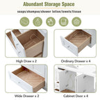 Shaker Free Standing Bathroom Vanity Cabinet & Sink, Soft Close Drawers, Soft Close Doors
