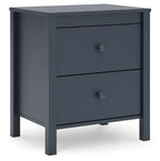 Simmenfort - Two Drawer Night Stand - Navy Blue