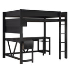 Gaming Loft Bed With Desk, Storage Shelves, LED And Charging Station