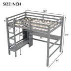 Loft Bed With Built In Desk And Multifunction Shelves