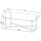 Cronin Rectangular Tempered Glass Top Cocktail Coffee Table Chrome
