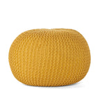 Bordeaux - Knitted Round Pouf, Versatile Ottoman And Floor Cushion