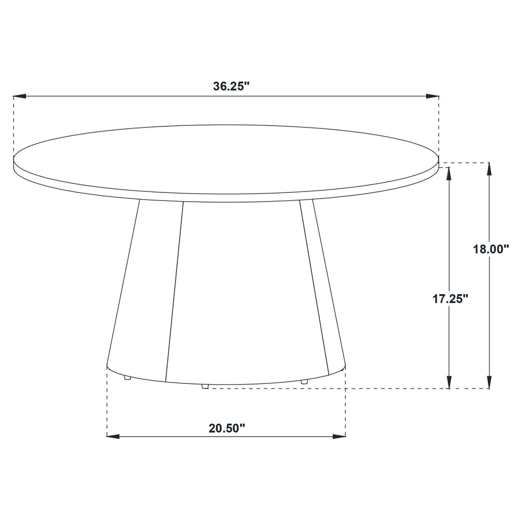 Franklin 36-inch Round Pedestal Coffee Table Dark Brown