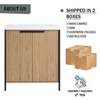 Modern Freestanding Bathroom Vanity With Resin Sink & Soft Close Cabinet Doors