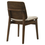 Redbridge Velvet Upholstered Side Chair Cream and Walnut (Set of 2)