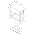 Accent End Table, 2 Tier, Narrow, Lamp, Storage Drawer, Charming Design