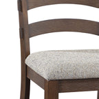 Pascaline - Side Chair (Set of 2) - Gray Fabric, Rustic Brown & Oak