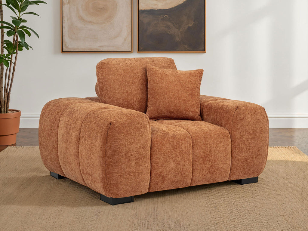 Octavia Upholstered Track Arm Accent Chair Orange