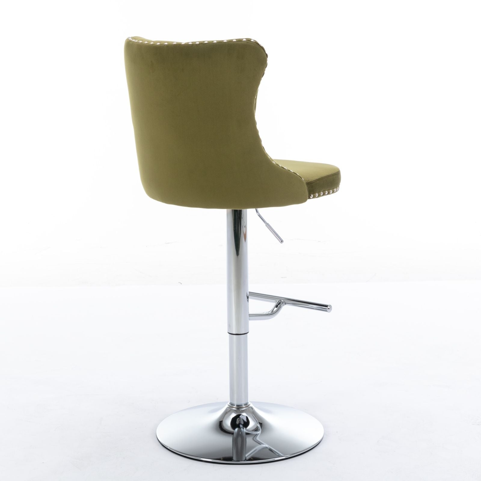 Swivel Barstools Adjusatble Seat Height From 25-33", Modern Upholstered Base Bar Stools With Backs Comfortable Tufted For Home Pub And Kitchen Island (Set of 2)