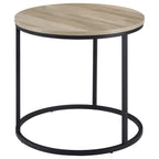 Lainey Round Occasional Side End Table Distressed Pine