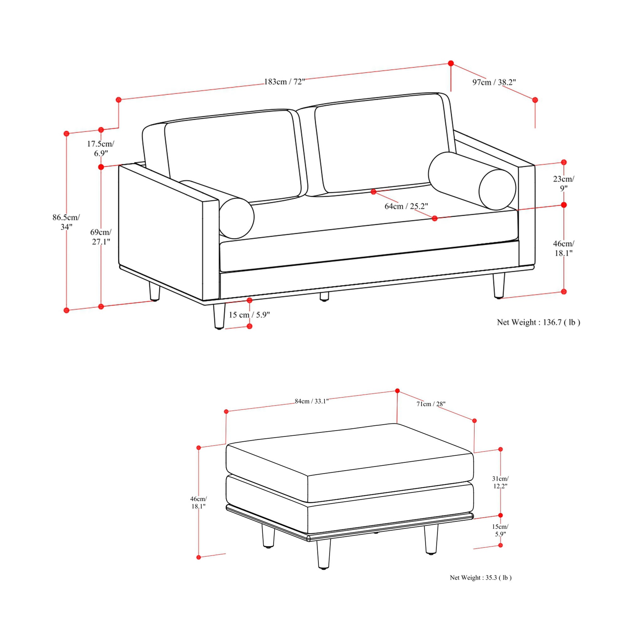 Morrison - Sofa And Ottoman Set