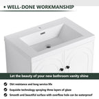 Contemporary Freestanding Bathroom Vanity With Resin Sink & Soft-Close Cabinet Doors