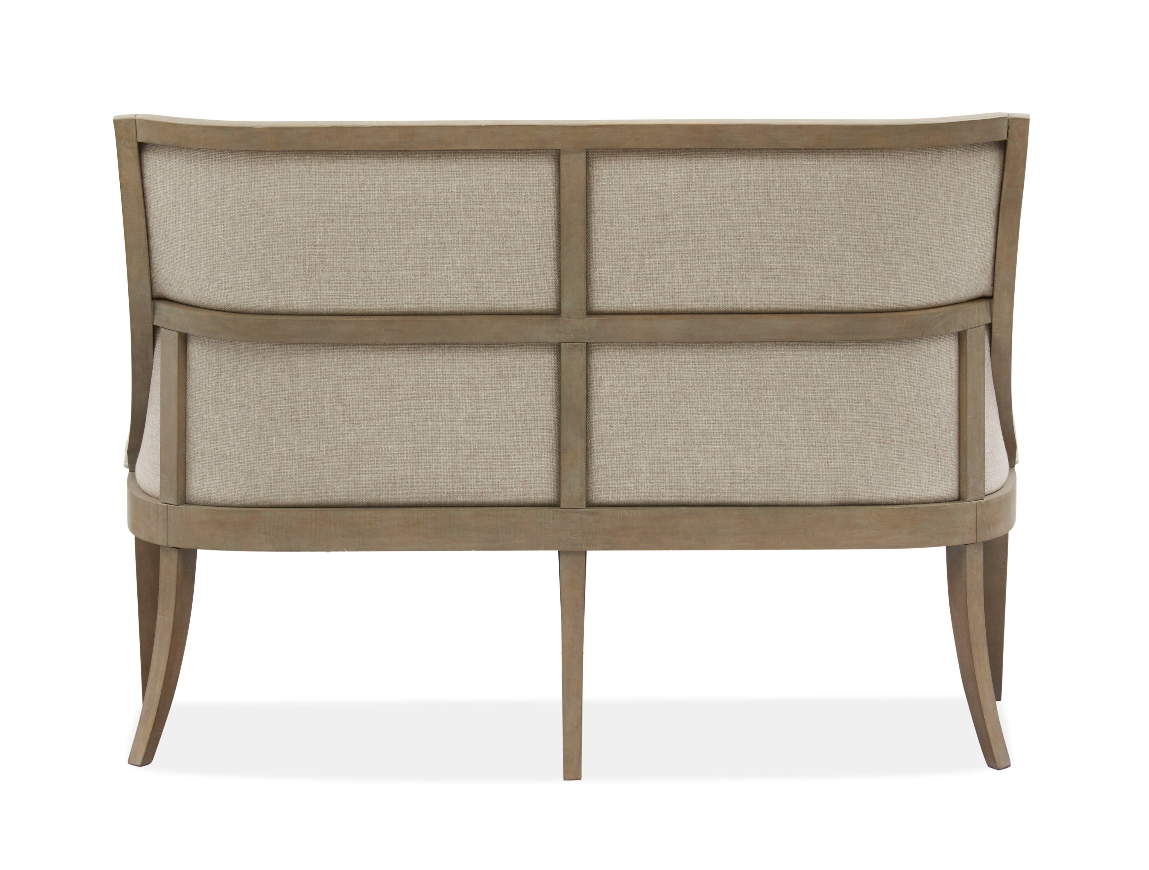 Lancaster - Bench With Upholstered Seat & Back - Dovetail Gray