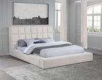 Dreux Upholstered Eastern King Panel Platform Bed Cream
