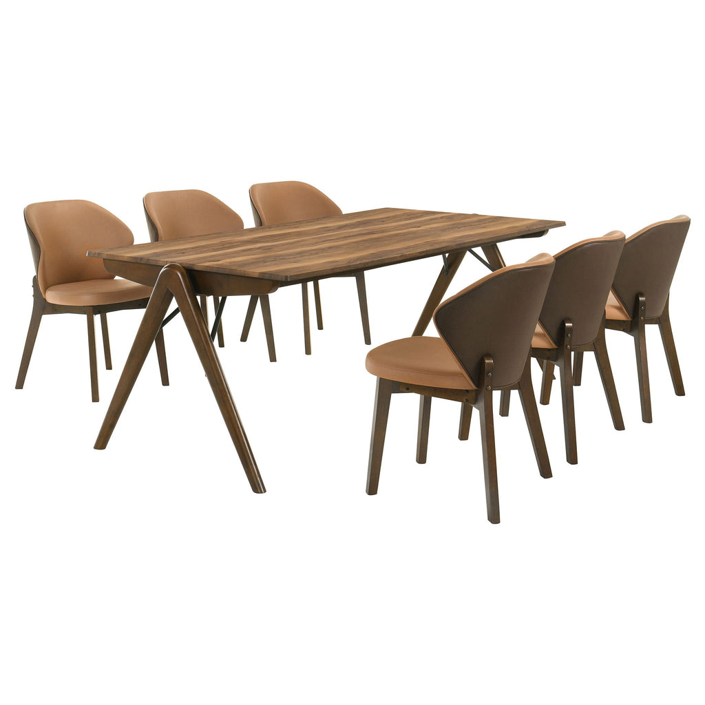 Randolph 7-piece Rectangular Dining Table Sheesham and Brown