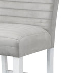Elizaveta - Counter Height Chair (Set of 2) - Gray Velvet &White High Gloss