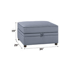 Bois II - Ottoman With Storage - Gray Velvet