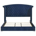 Melody Upholstered Eastern King Wingback Bed Pacific Blue