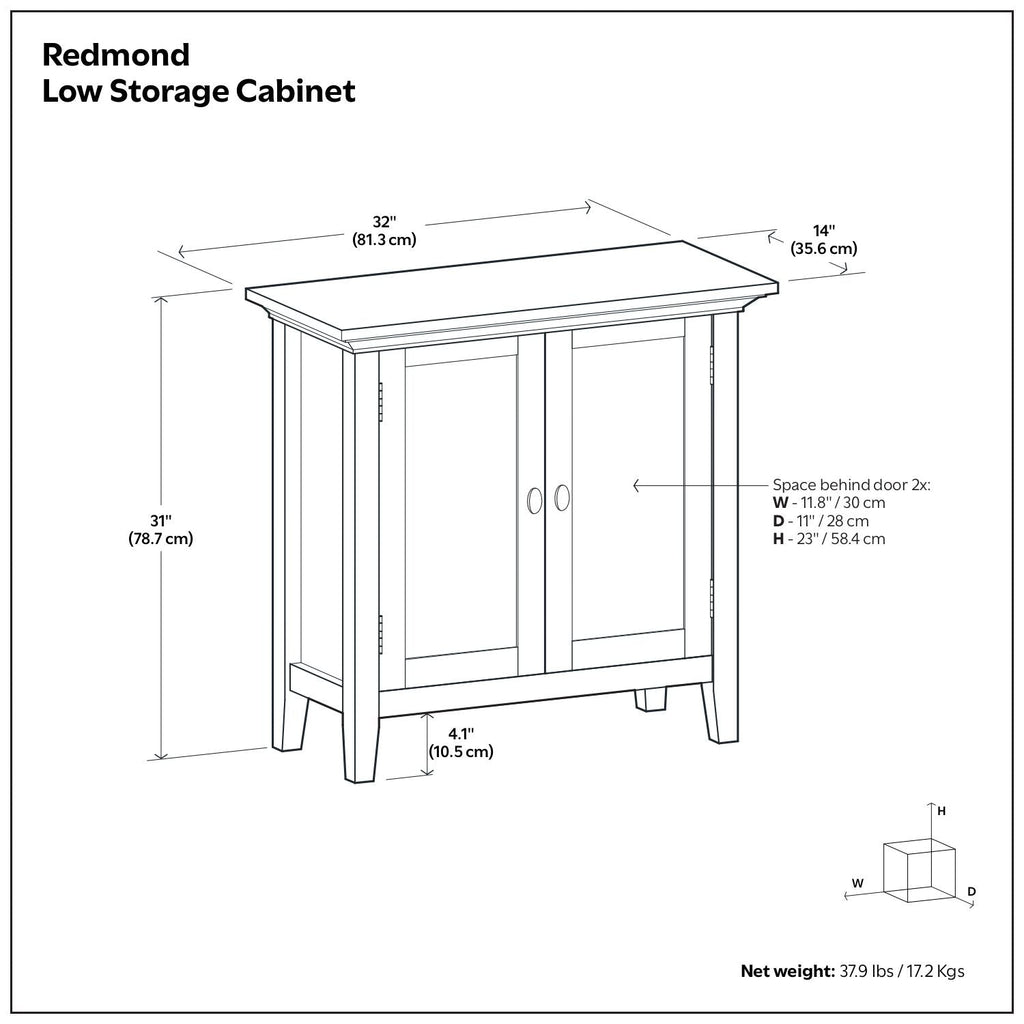 Redmond - Low Storage Cabinet - Hickory Brown
