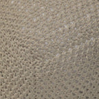Semi Rounded Pouf, Cable Knitted, Perfect Seating