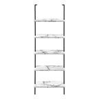 Bookshelf, Bookcase, Etagere, Ladder, 5 Tier, For Office, Marble Look Contemporary & Modern