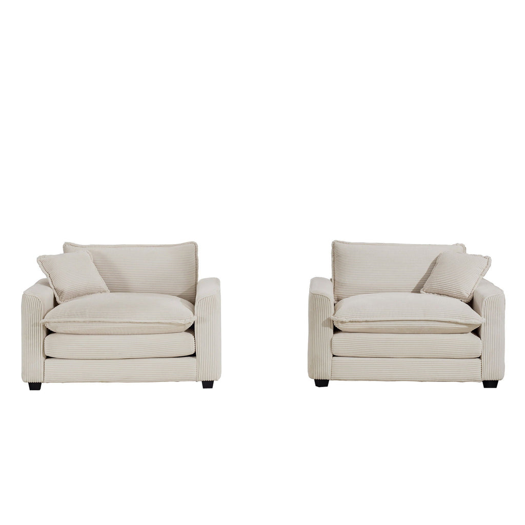Modern Classic Fabric Single Chair Deep Seat Sofa With Pillow