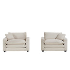Modern Classic Fabric Single Chair Deep Seat Sofa With Pillow