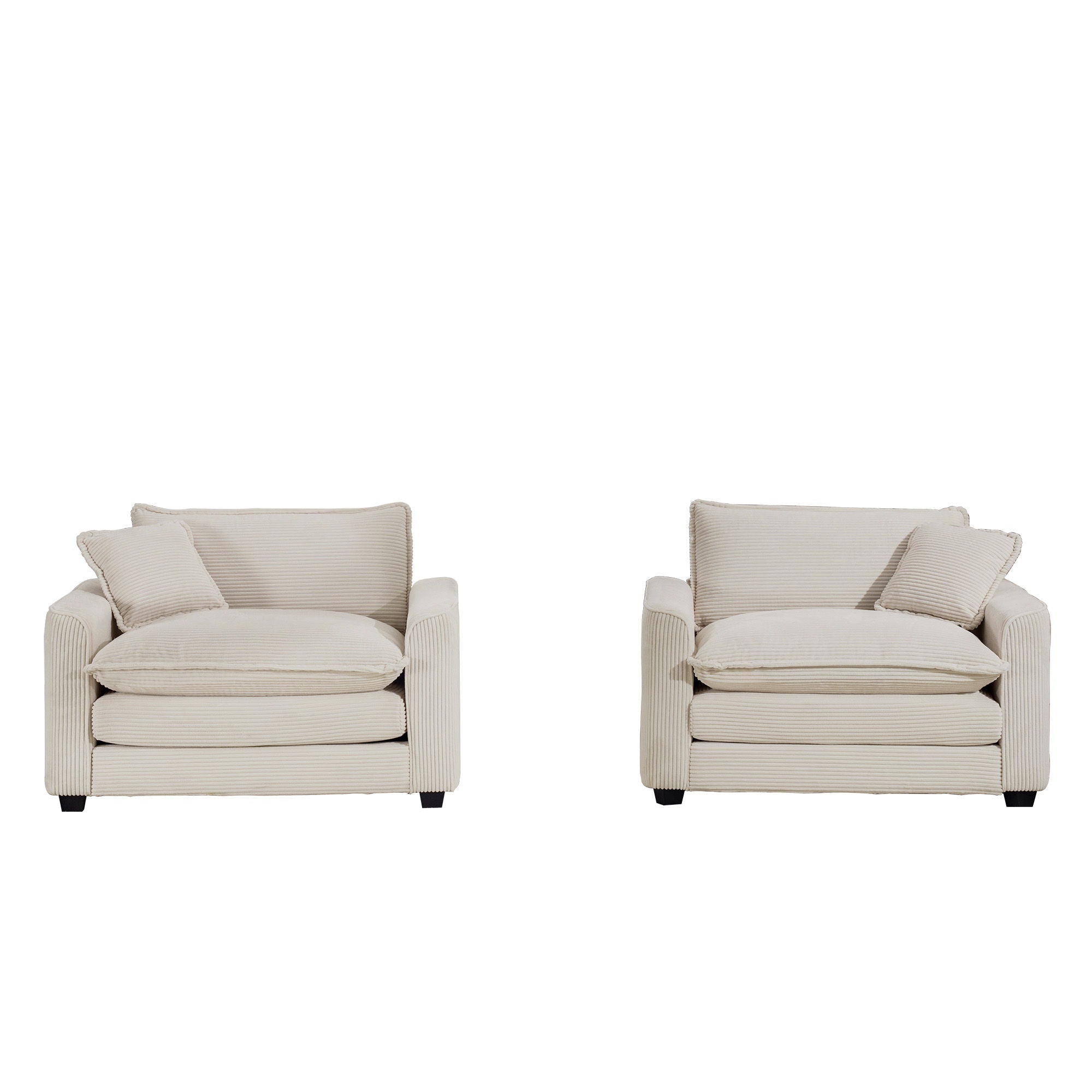 Modern Classic Fabric Single Chair Deep Seat Sofa With Pillow