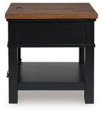 Wildenauer - Rectangular End Table - Brown / Black