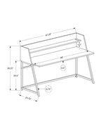 Computer Desk For Home Office, Laptop, Storage Shelves, Marble Look Contemporary & Modern