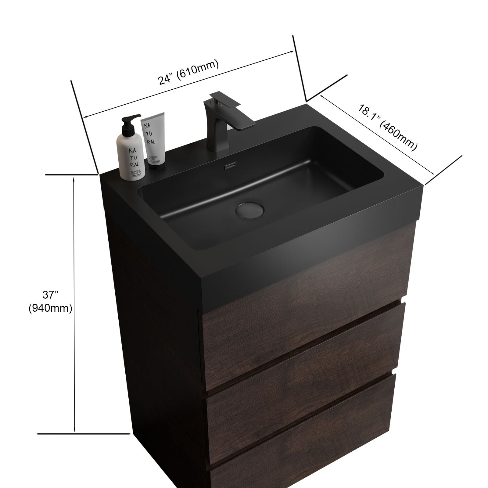 Alice - Bathroom Vanity With Large Storage, Freestanding
