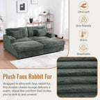 Oversized Double Chaise Lounge Sofa Bed With USB Ports And Cup Holders