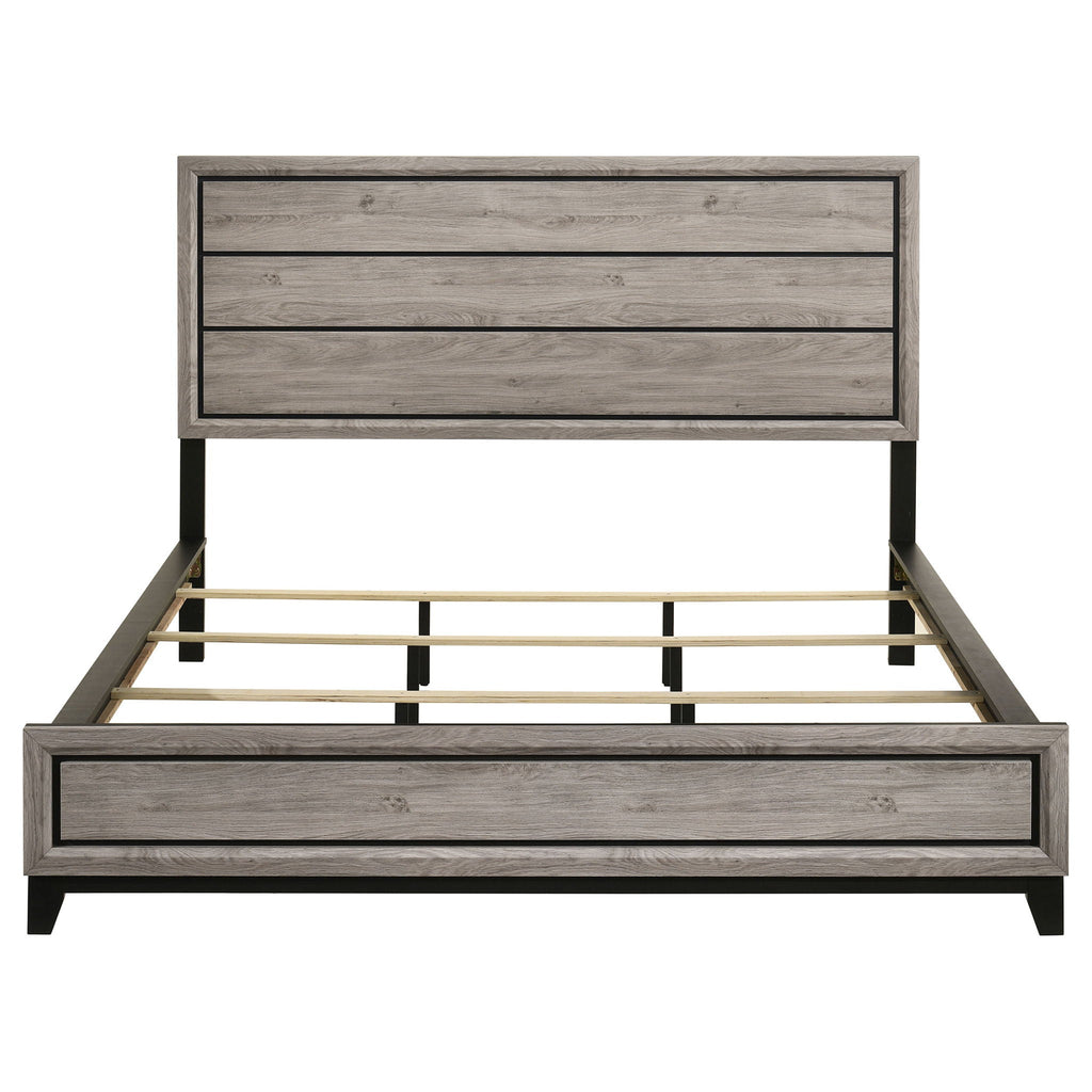 Valen Wood California King Panel Bed Light Taupe