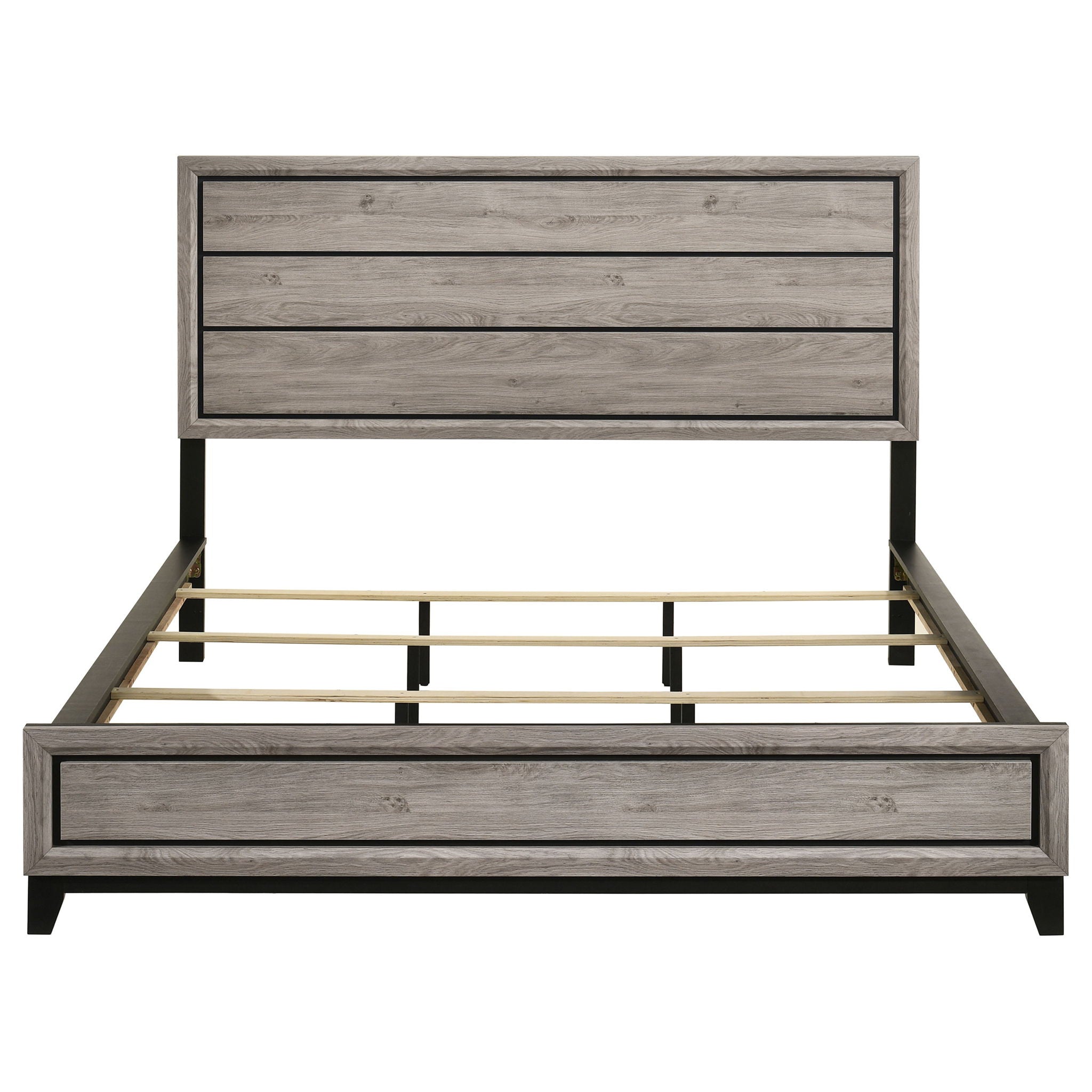 Valen Wood California King Panel Bed Light Taupe
