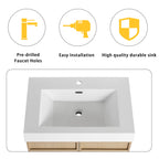 Freestanding Bathroom Vanity With Resin Sink & Soft Close Cabinet Doors