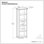 Amherst - 5 Shelf Bookcase, Handcrafted