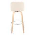 Toriano - Contemporary Fixed Height Barstool & Swivel With Round Footrest (Set of 2)