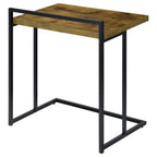 Dani Rectangular C-Shaped Sofa Side Table Rustic Nutmeg