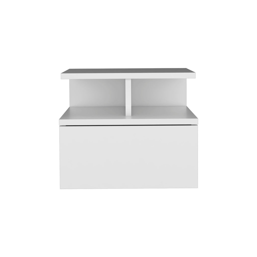 Flopini - Floating Nightstand With 1 Drawer, Compact Size - White