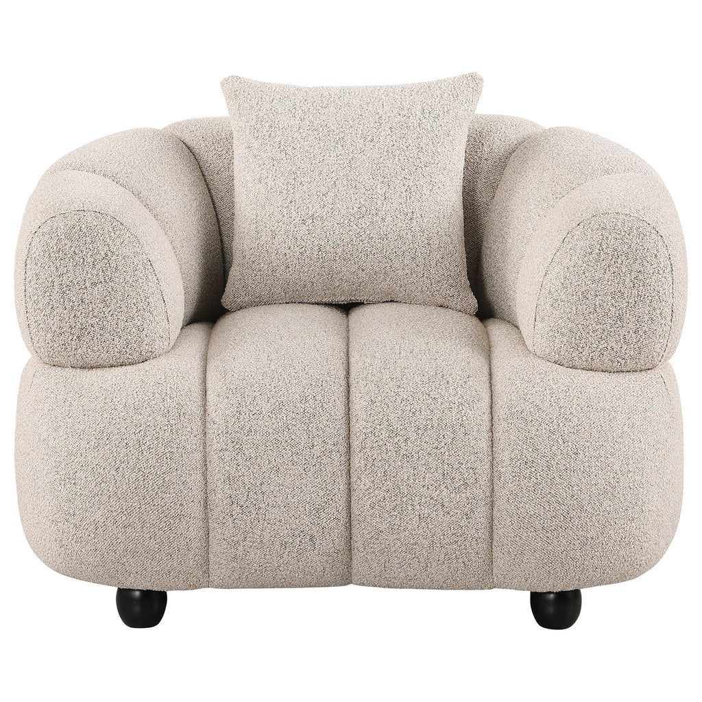 Whitney Contemporary Channel Tufted Woven Fabric Upholstered Accent Chair